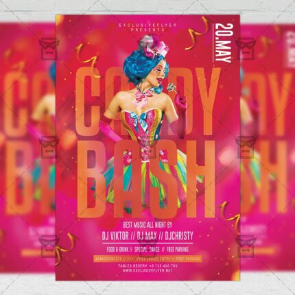 Download Candy Bash Night PSD Flyer Template Now