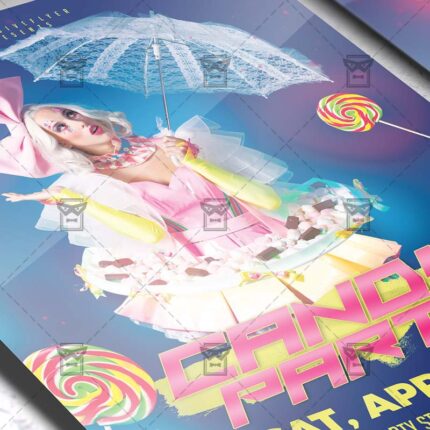 Download Candy Party PSD Flyer Template Now