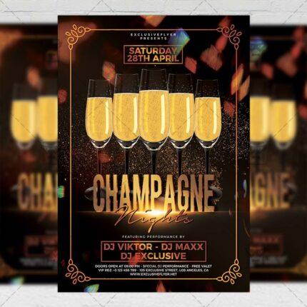 Download Champagne Nights PSD Flyer Template Now