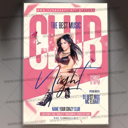 Download Club Night Party Flyer - PSD Template