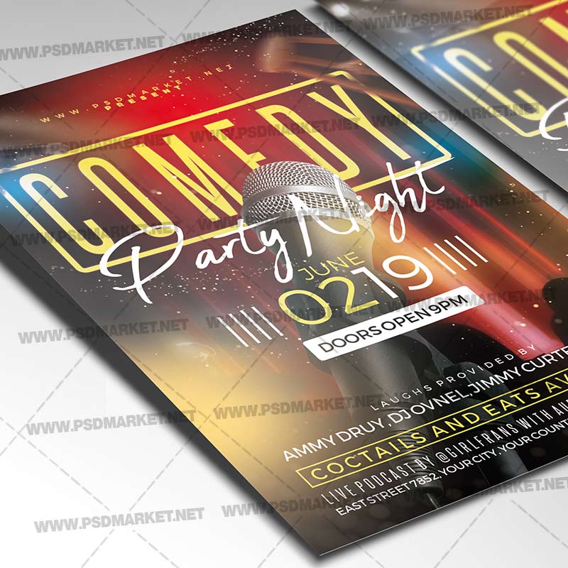 comedy_party_night_flyer_psd_psdmarket_2.jpg Download Comedy Party Night Flyer - PSD Template-2