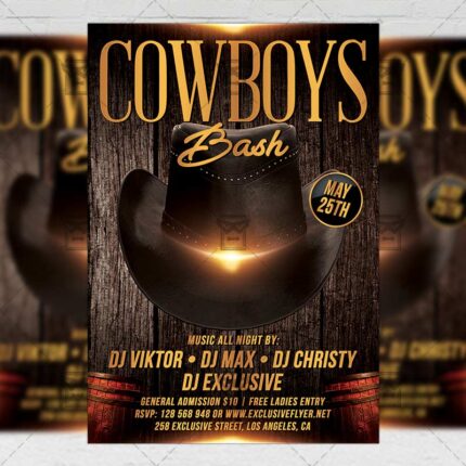Download Cowboys Bash PSD Flyer Template Now