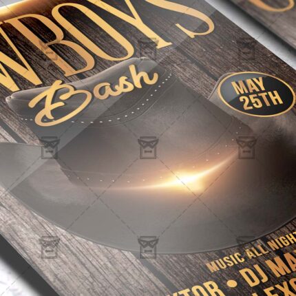 Download Cowboys Bash PSD Flyer Template Now