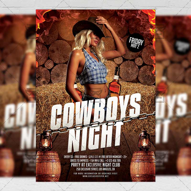 cowboys_night-premium-flyer-template-1.jpg Download Cowboys Night PSD Flyer Template Now