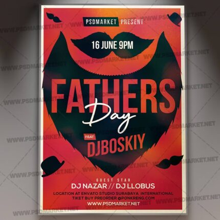 Download Fathers Day Night Flyer - PSD Template