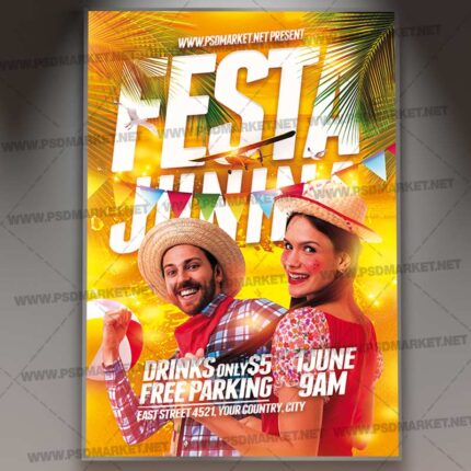 Download Festa Junina Party Flyer - PSD Template