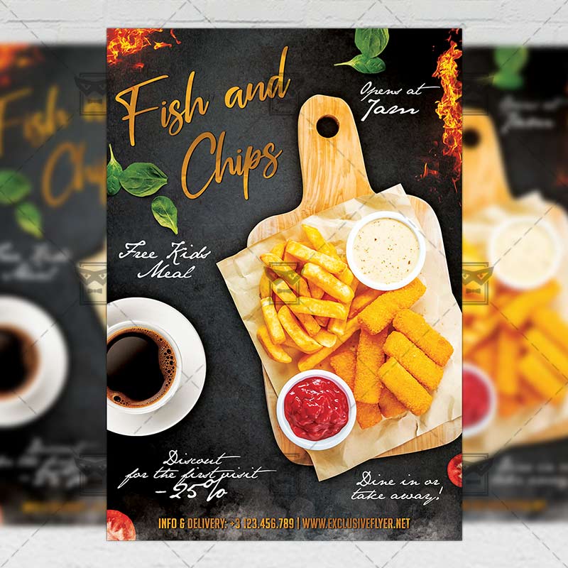 fish_and_chips-premium-flyer-template-1.jpg Download Fish and Chips PSD Flyer Template Now