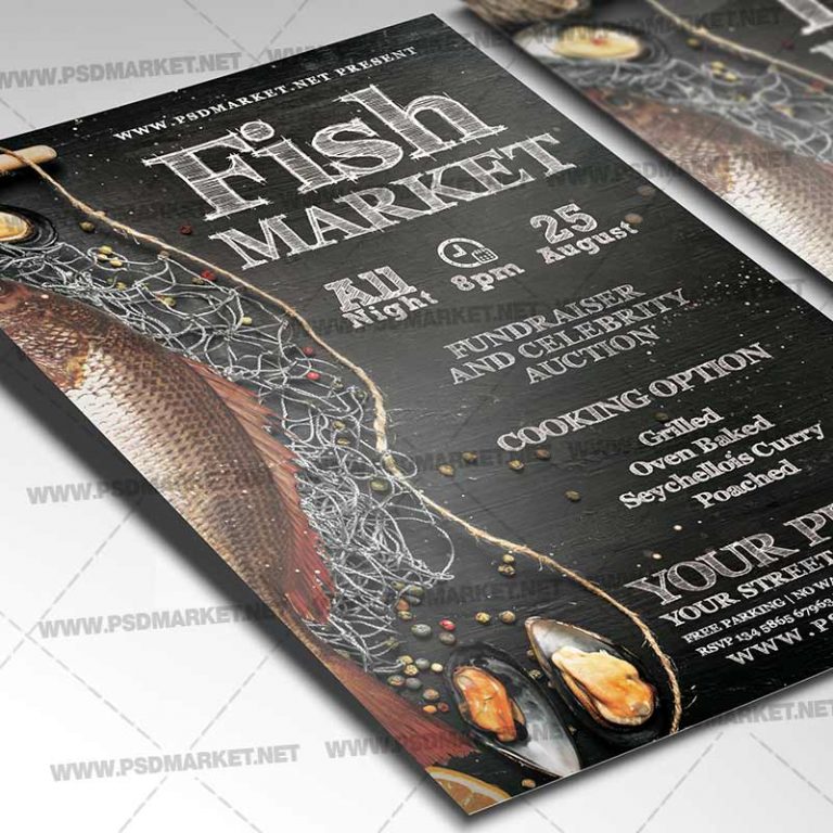 Download Fish Market Flyer - PSD Template | PSDmarket