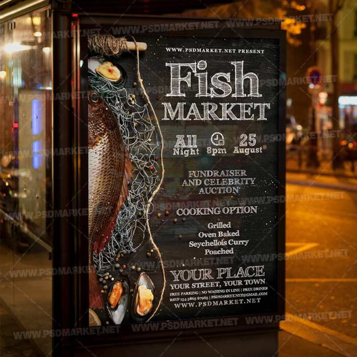 Download Fish Market Flyer - PSD Template | PSDmarket