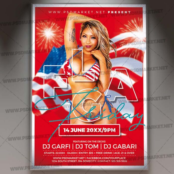 Download Flag Day Flyer - PSD Template