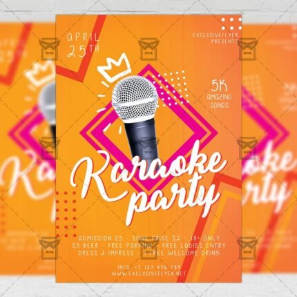 Download Karaoke Night Party PSD Flyer Template Now