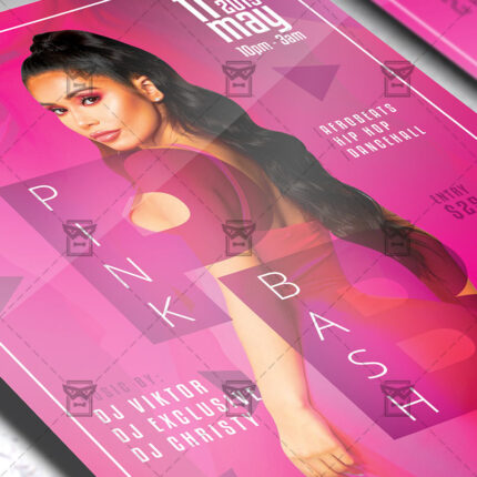 Download Pink Bash Night PSD Flyer Template Now