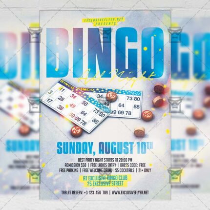Download Bingo Game Night PSD Flyer Template Now