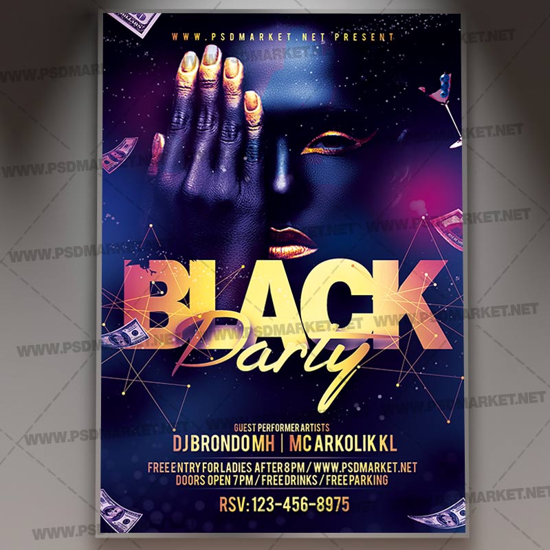 Download Black Club Party Flyer Psd Template Psdmarket