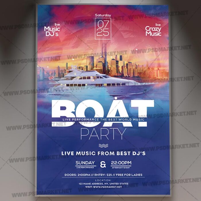 Download Cruise Flyer - PSD Template | PSDmarket