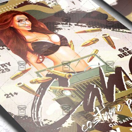 Download Camo Costume Party PSD Flyer Template Now