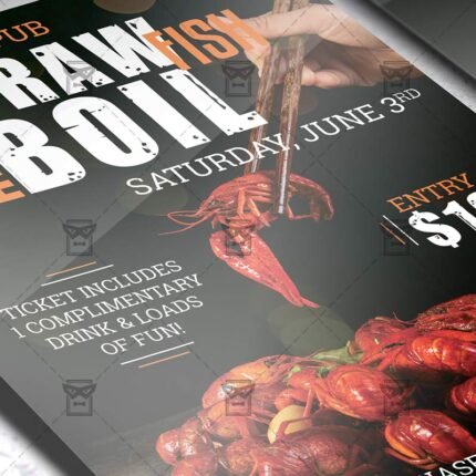 Download Crawfish Boil Invitation PSD Flyer Template Now
