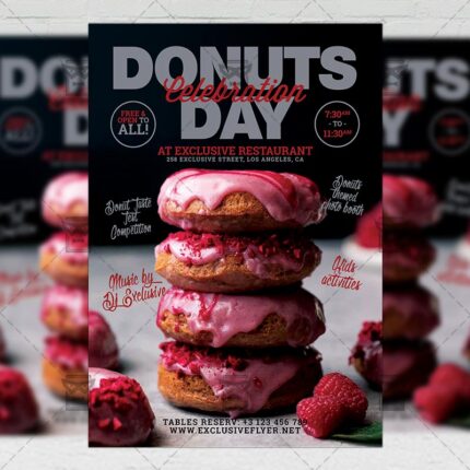 Download Donuts Day Celebration PSD Flyer Template Now