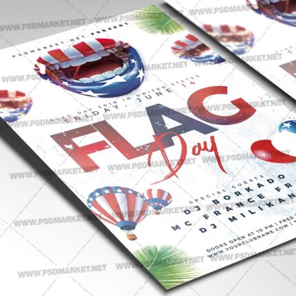 Download Flag Day Party Flyer - PSD Template-2