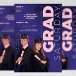 Download Grad Saturday PSD Flyer Template Now