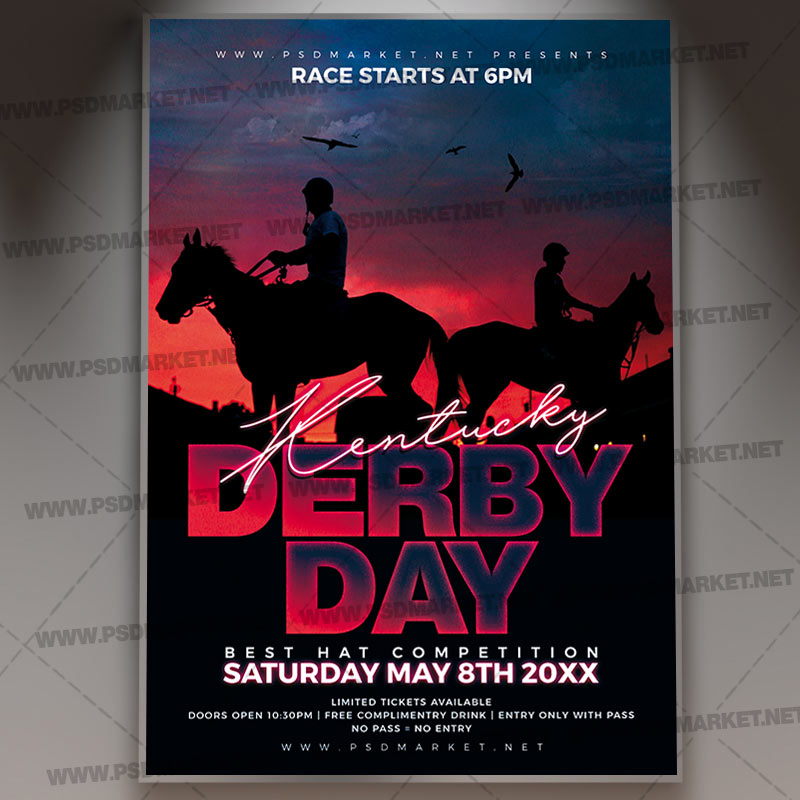 kentucky_derby_flyer_psd_psdmarket_1.jpg Download Kentucky Derby Flyer - PSD Template-1