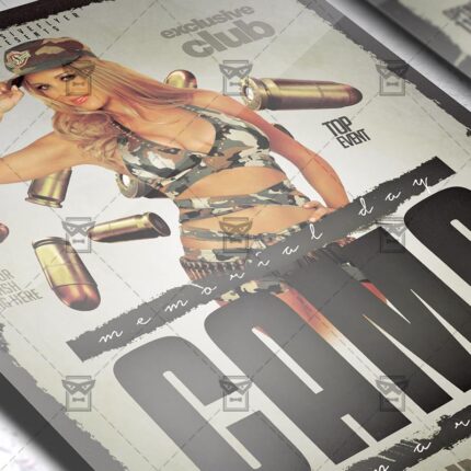 Download Memorial Day Camo Party PSD Flyer Template Now