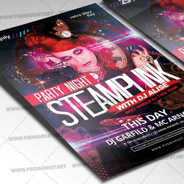 Download Steampunk Flyer - PSD Template | PSDmarket