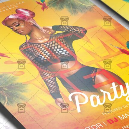 Download Summer Party on the Beach PSD Flyer Template Now