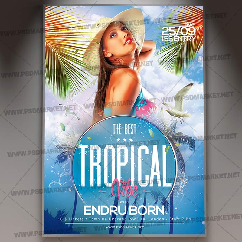 tropical_vibe_flyer_psd_psdmarket_1.jpg Download Tropical Vibe Flyer - PSD Template