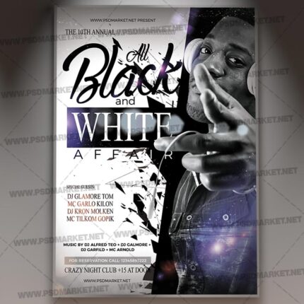 Download Black White Affair Flyer - PSD Template