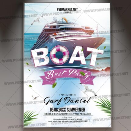 Download Boat Party Night Flyer - PSD Template