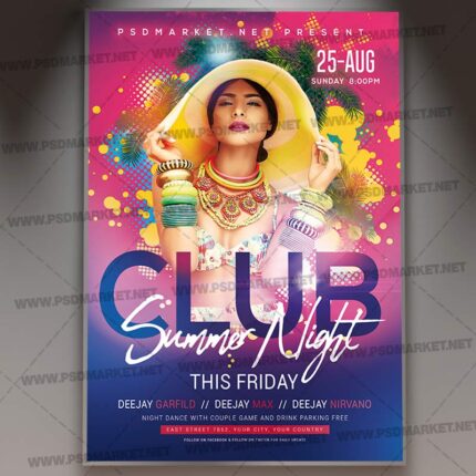 Download Club Summer Night Flyer - PSD Template