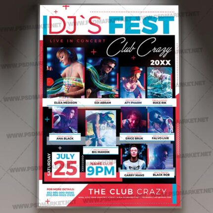 Download DJ Festival Flyer - PSD Template