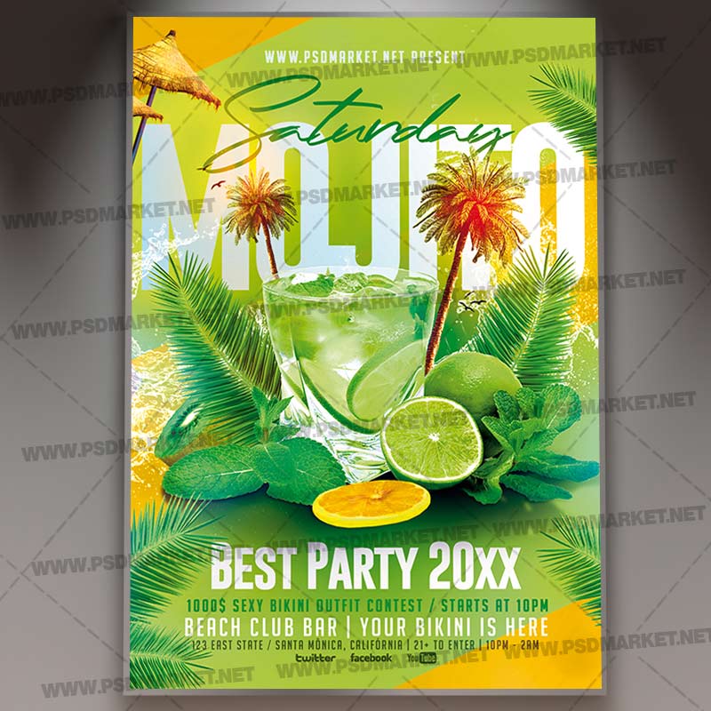 mojito_saturday_flyer_psd_psdmarket_1.jpg Download Mojito Saturday Flyer - PSD Template