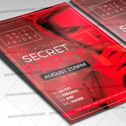 Download Secret Party Flyer - PSD Template-2