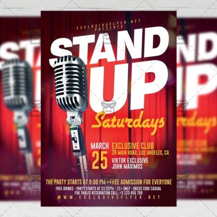 Download Stand Up Saturdays PSD Flyer Template Now