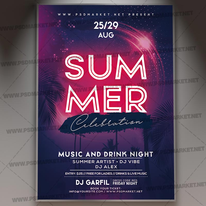summer_celebration_flyer_psd_psdmarket_1.jpg Download Summer Celebration Flyer - PSD Template