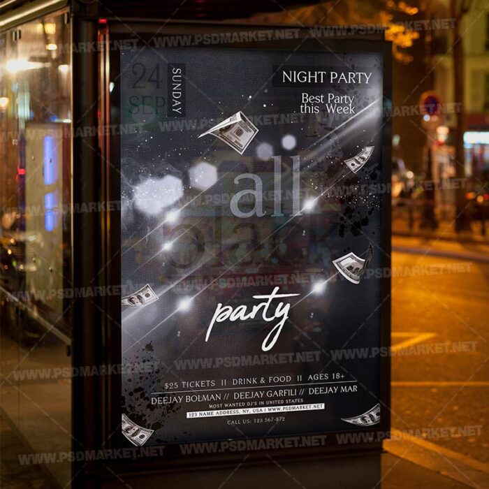 Download All Club Black Party Flyer - PSD Template-3