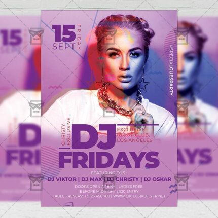 Dj Fridays - Flyer PSD Template | ExclusiveFlyer