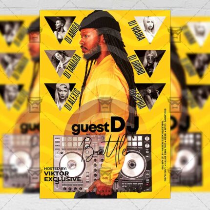 Download Guest Djs Battle PSD Flyer Template Now