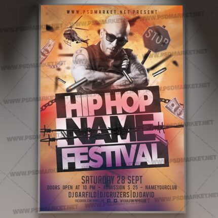 Download Hip Hop Festival Flyer - PSD Template