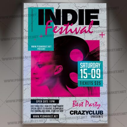 Download Indie Festival Flyer - PSD Template