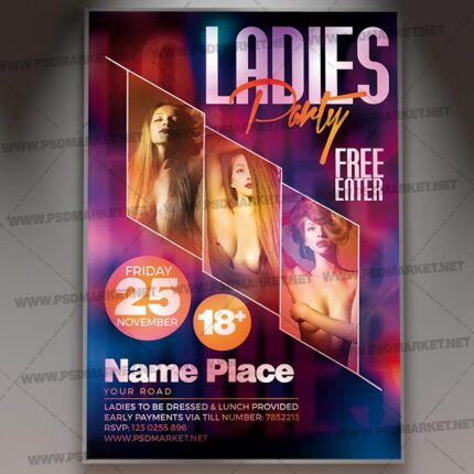 Download Ladies Party Flyer - PSD Template