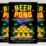 Download Neon Beer Pong PSD Flyer Template Now