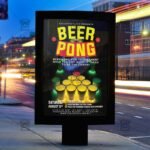 Download Neon Beer Pong PSD Flyer Template Now