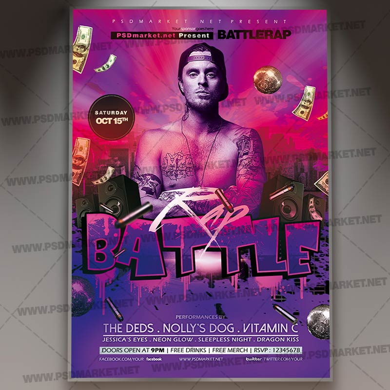 rap_flyer_psd_psdmarket_1.jpg Download Rap Flyer - PSD Template