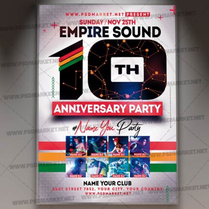 Download Reggae Anniversary Flyer - PSD Template