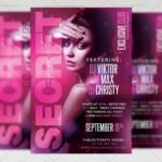 Download Secret VIP Party PSD Flyer Template Now