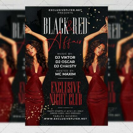 Download Black and Red Affair PSD Flyer Template Now