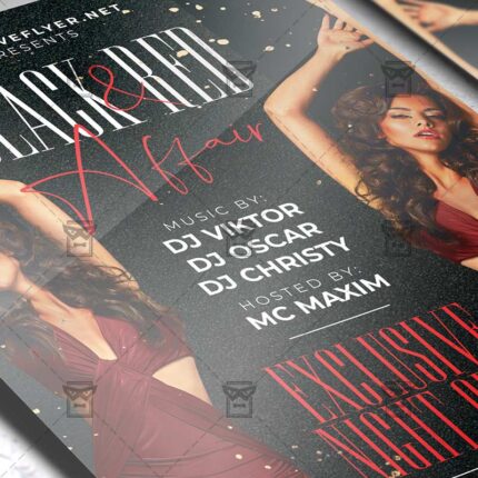 Download Black and Red Affair PSD Flyer Template Now